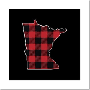 Minnesota Checkered Buffalo Plaid Posters and Art